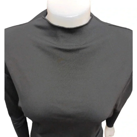 💥HOST PICK💥 Zara High Neckline Black  Long Sleeve Batwing Shirt Size Medium - Picture 3 of 8